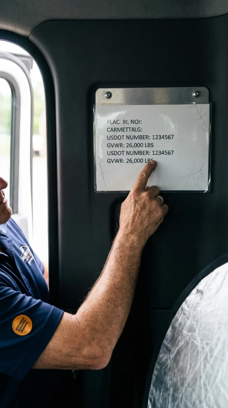USDOT licensing placard verification in New Holstein